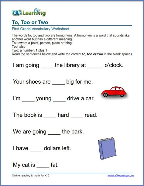 k5 learning english worksheets